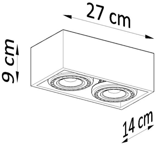 Sollux SL.0884 - Stropné svietidlo QUATRO 2xGU10/40W/230V betón