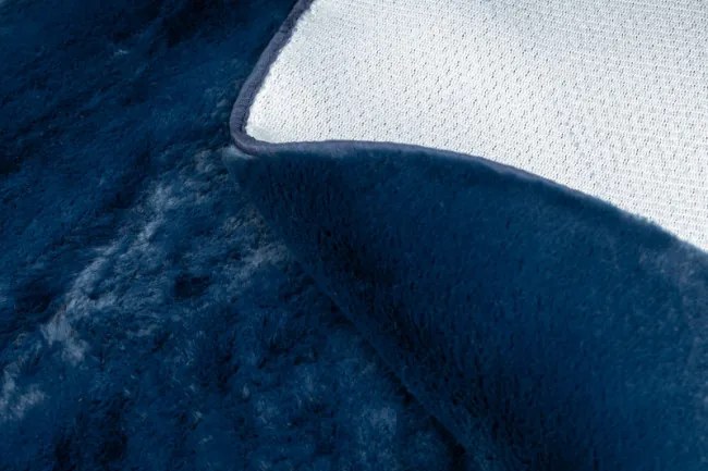 Protišmykový koberec POSH kruh Shaggy navy granát, plyš