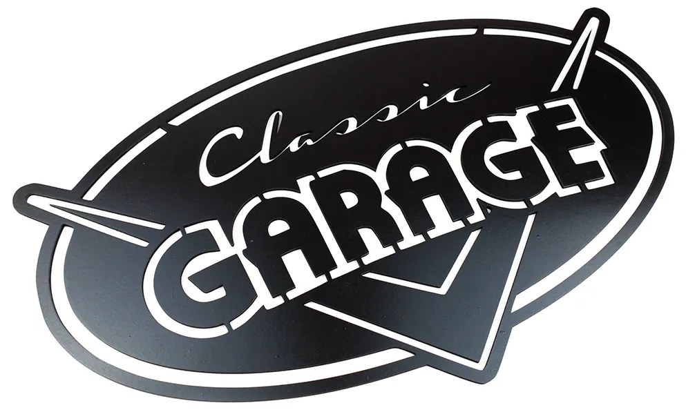 Veselá Stena Drevená nástenná dekorácia Classic garage čierne