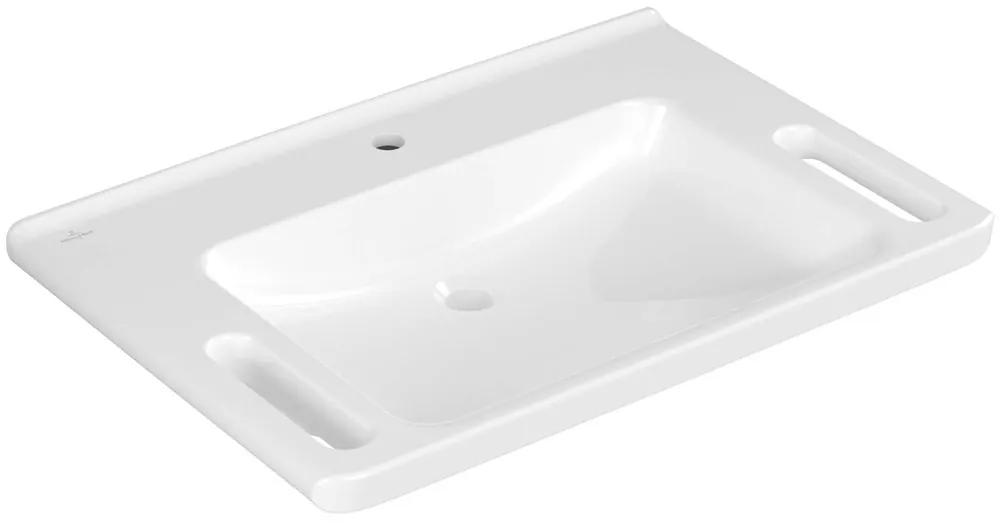 VILLEROY &amp; BOCH ViCare závesné umývadlo s otvorom, bez prepadu, 800 x 550 mm, biela alpská, s povrchom CeramicPlus, 4A6881R1