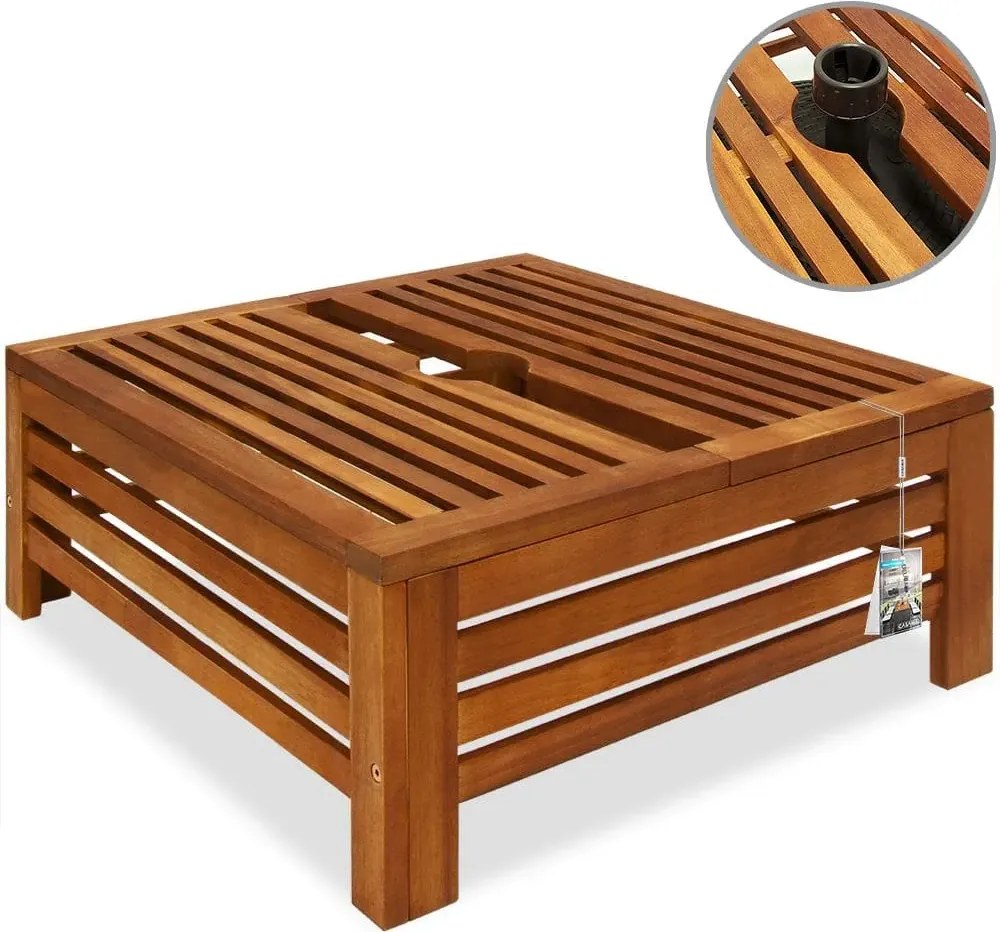 Kryt stojanu na slunečník Baselor z akáciového dřeva hnědý