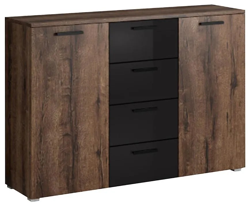 Komoda Galaxy 26 dub monastery/čierna lesklá