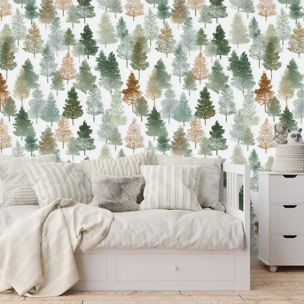 Tapeta pestrofarebné lesné stromy