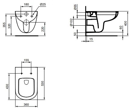 Ideal Standard Tempo WC závesné Rimless II T041501 - dopredaj