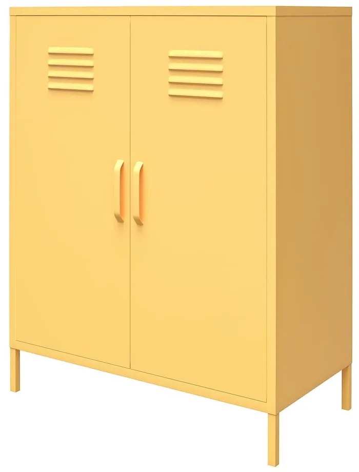 Žltá kovová komoda Novogratz Cache, 80 x 102 cm