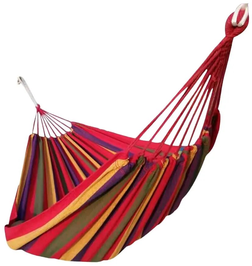 Hojdacia sieť 200x100cm červená s pruhmi