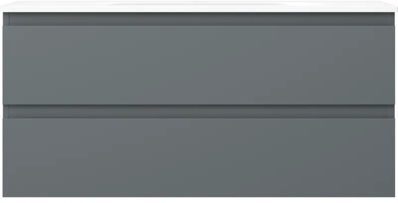 Mexen Orio, kúpeľňová skrinka 100 cm s umývadlom Vela, 2 zásuvky, grafitová matná/biela matná, 91A10-10047-2-BFF66-W23M01