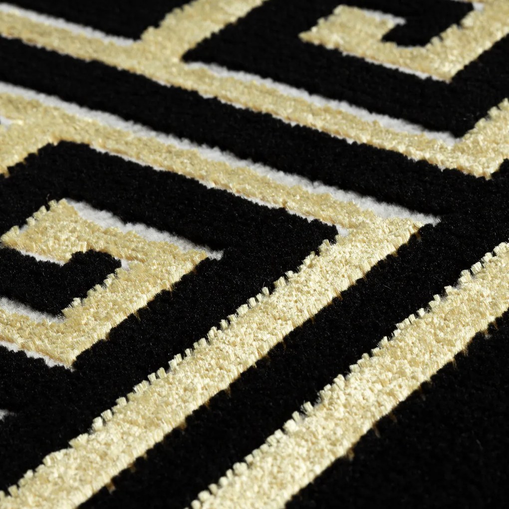 Dywany Łuszczów, Kusový koberec Allure 1968 black/gold, 200x290, čierna, kancelária