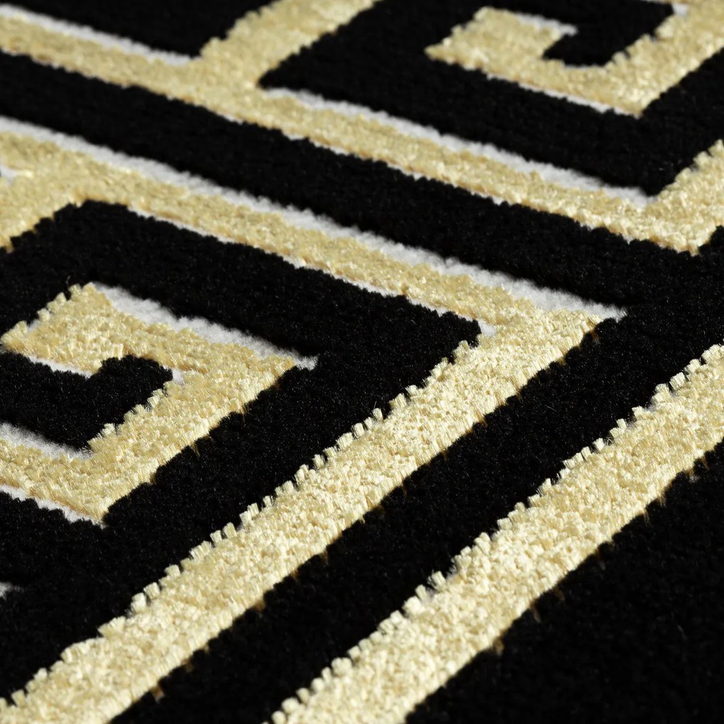 Dywany Łuszczów, Kusový koberec Allure 1968 black/gold, 240x330, čierna, kancelária