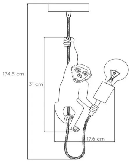 Lucide 10402/01/30 - Luster na lanku EXTRAVAGANZA CHIMP 1xE27/60W/230V