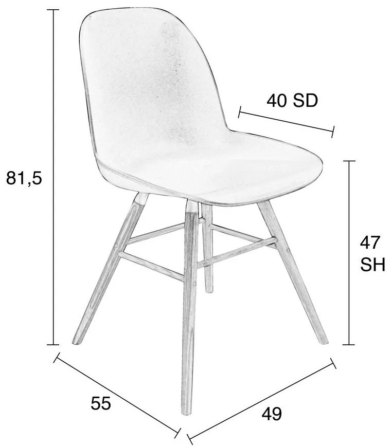 Biele jedálenské stoličky v súprave 2 ks Albert – Zuiver
