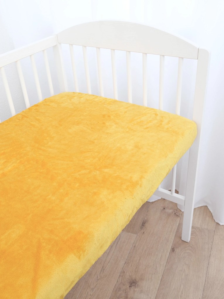 Plachta mikroplyš Deluxe do postieľky 70 x 140 cm - horčicové