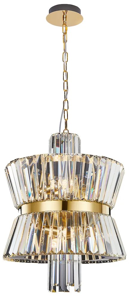 Luster Aurelia, 1x krištáľové/zlaté kovové tienidlo, (fi 42cm), g
