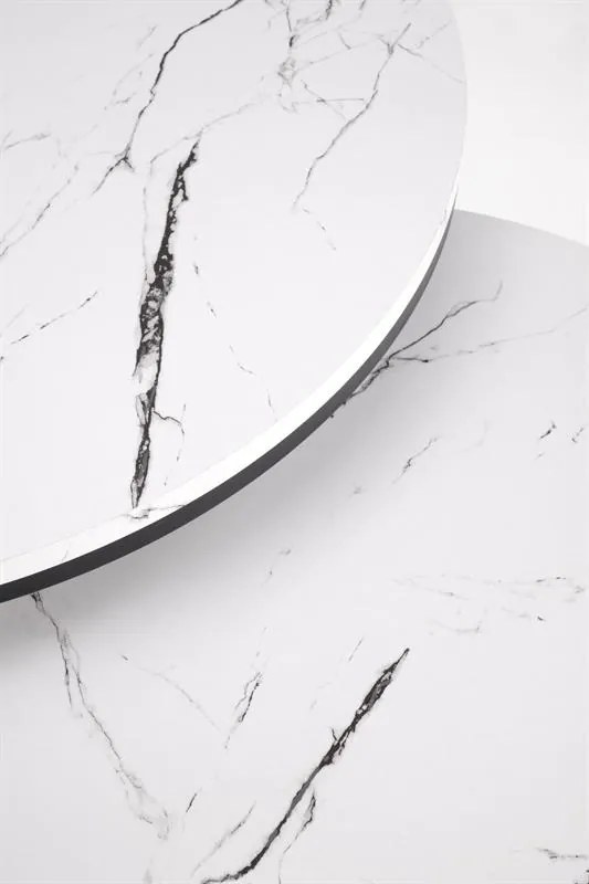 KONFERENČNÝ STOLÍK DAVINO BIELY MRAMOR + ČIERNY