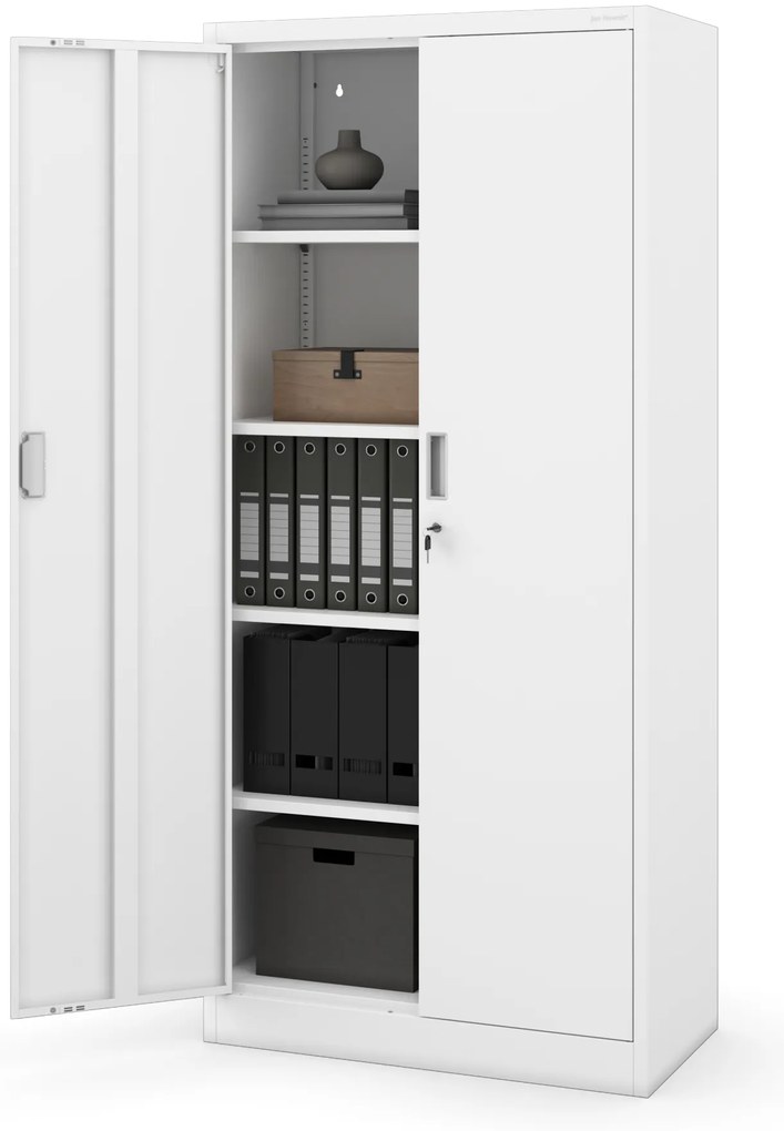 Kovová šatníková skriňa do šatní a chodieb JAN Compact 1750 x 800 x 400 mm, biela