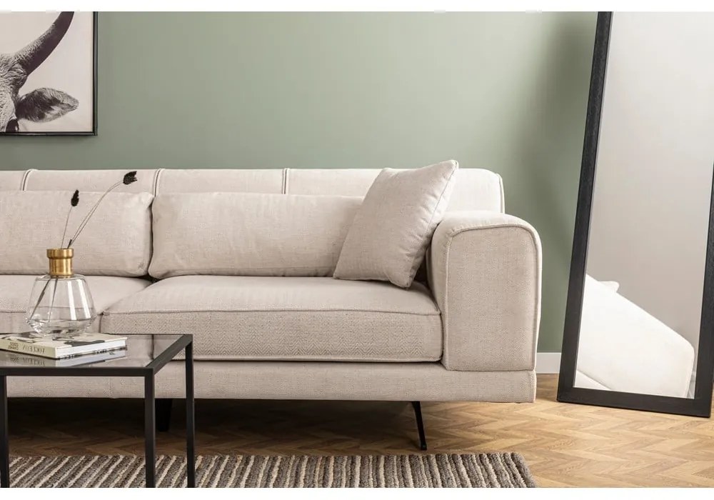 Svetlobéžová rohová pohovka Artie Jivago, ľavý roh