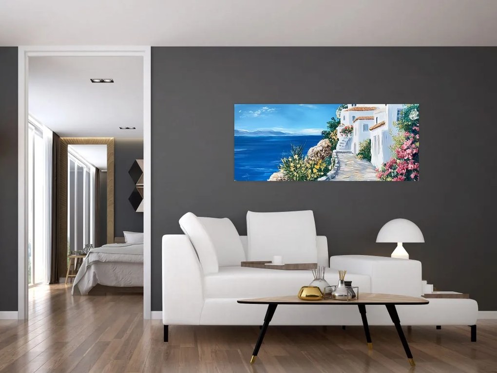 Obraz - Ulička pri mori (120x50 cm)