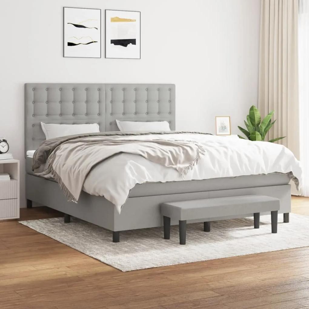 Boxspring posteľ s matracom svetlosivá 100x200 cm látka 3136925