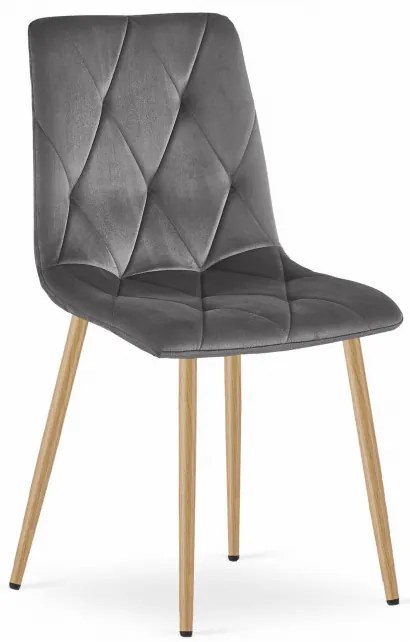 Jedálenská stolička LIBRA zamatová tmavosivá / drevené nohy