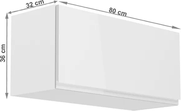 Horná kuchynská skrinka Aurora G80K - biela / biely lesk