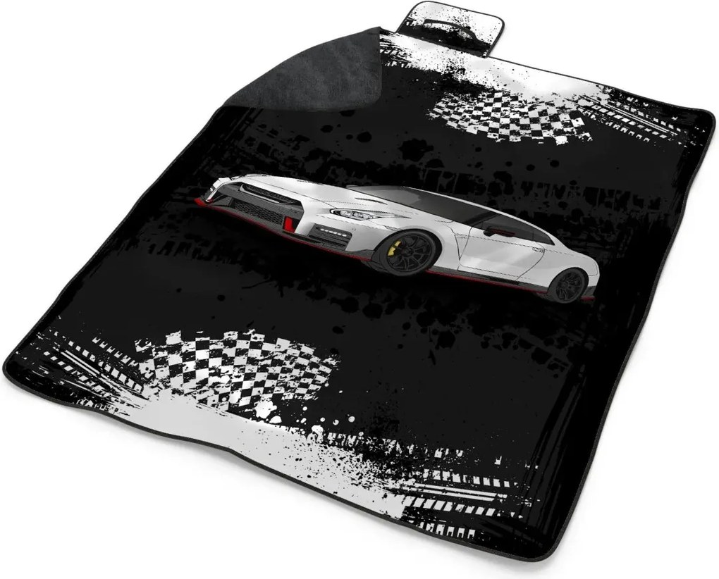 Sablio Plážová deka Nissan GTR 35 Čierny: 200x140 cm