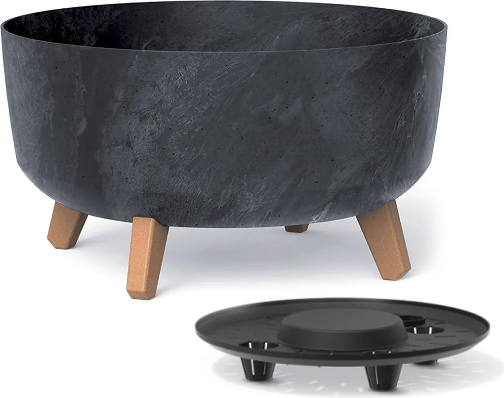 Plastový kvetináč na nožičkách DGRL400LE 38 cm - antracit