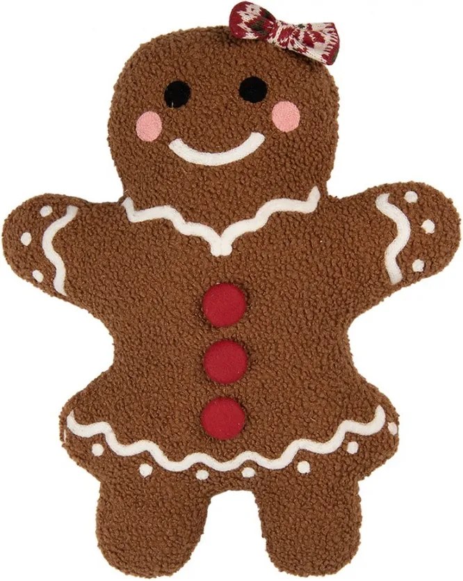 Decorative Cushion Gingerbread Man 35x5x44 Cm Brown Polyester - 35*5*44 cm