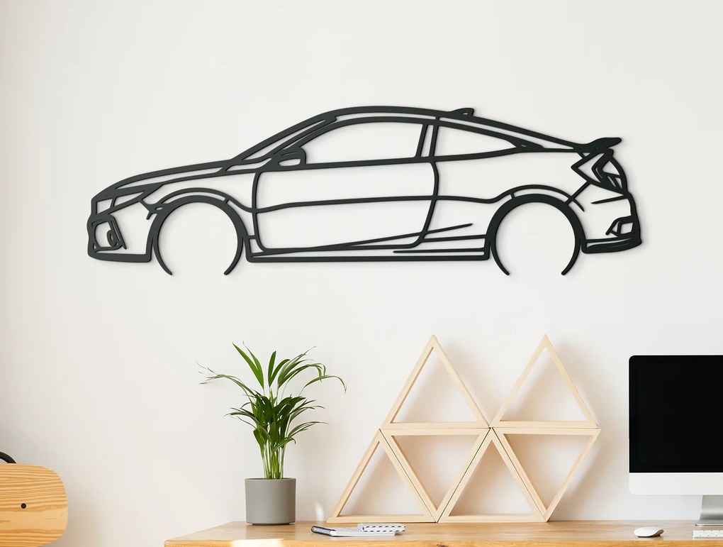 drevko Drevený obraz auta Honda 19 Civic si Rozmer obrazu: 26 x 86 cm, Farba dekorácie: Čierna