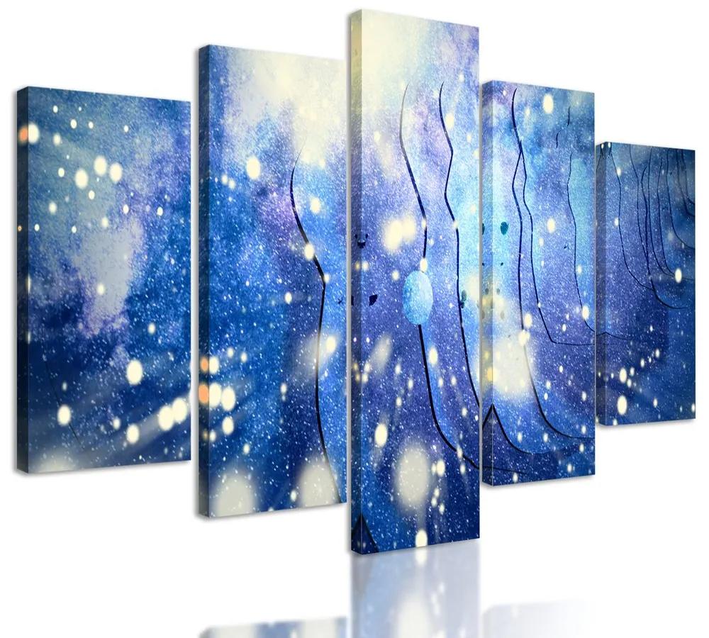 5-dielny obraz abstraktná galaxia