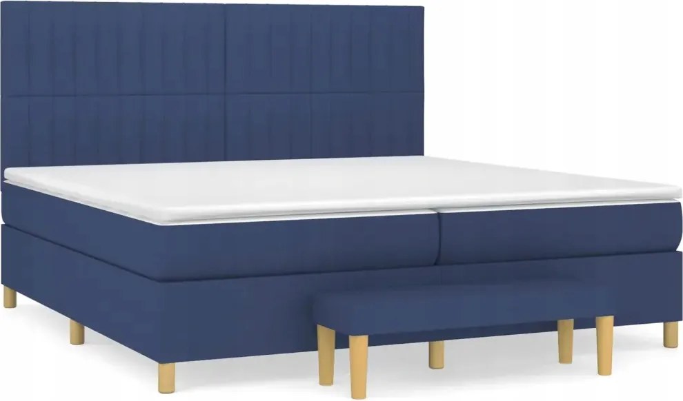 vidaXL Kontinentálna posteľ s matracom, modrá, tkanina 200 x 200 cm