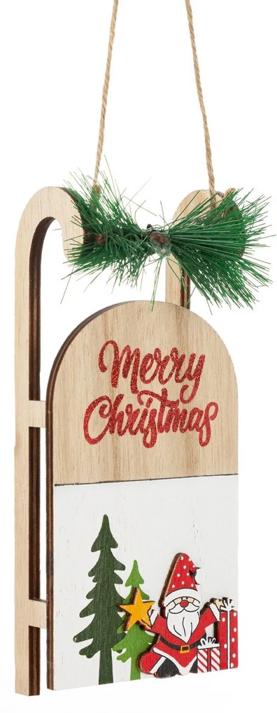 VIANOČNÁ DEKORÁCIA SLED SADA 12KS 8X17 CM VIACFAREBNÁ