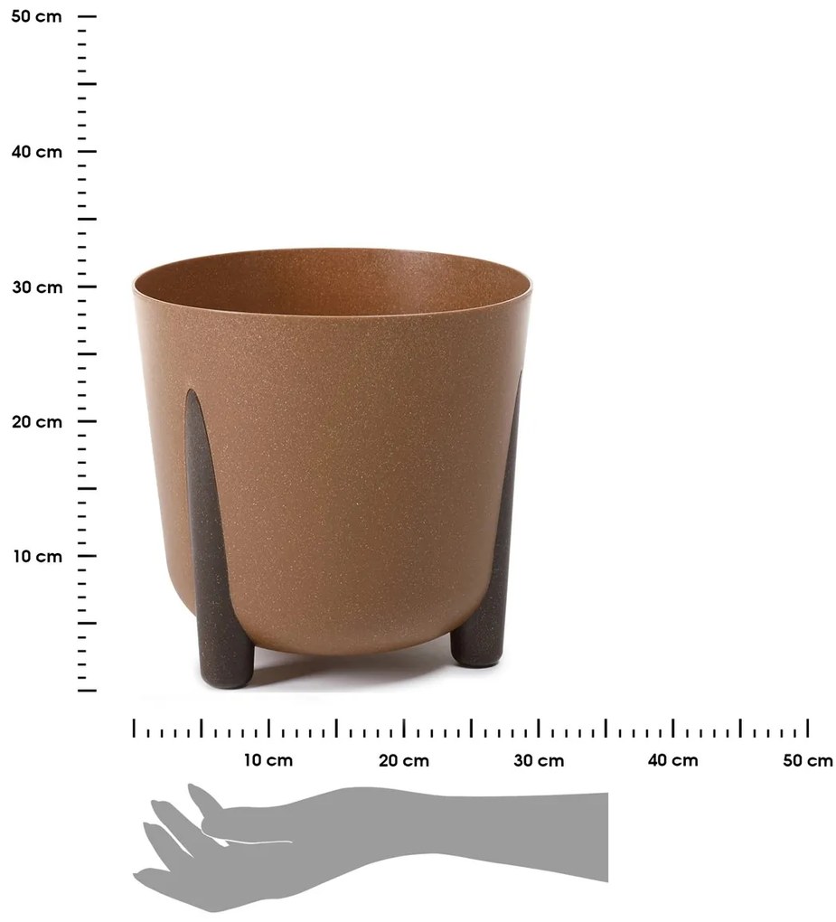 PLASTOVÝ KVETINÁČ MOSS ECO 28X30 CM HNEDÁ