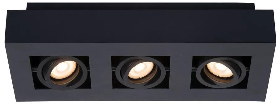 Lucide 09119/16/30 XIRAX - Stropné bodové osvetlenie - LED stmievanie do teplej farby - GU10 - 3x5W 2200K / 3000K - čierna