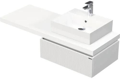 Skrinka do kúpeľne s umývadlom Intedoor DESK 3D biela matná 130,5 x 44,4 x 50,2 cm DE 54 3D 130 P STORM 1Z A8916