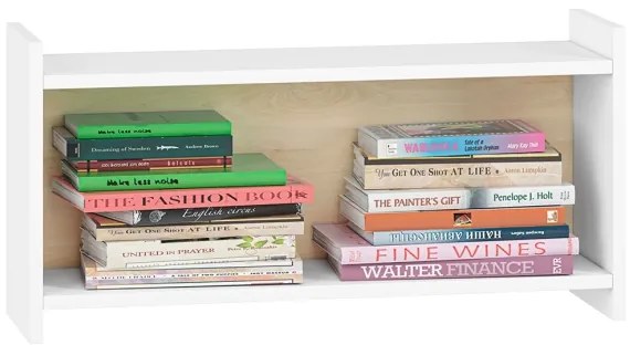 Detská nástenná polica BUBO 35x72 cm biela/svetlý buk