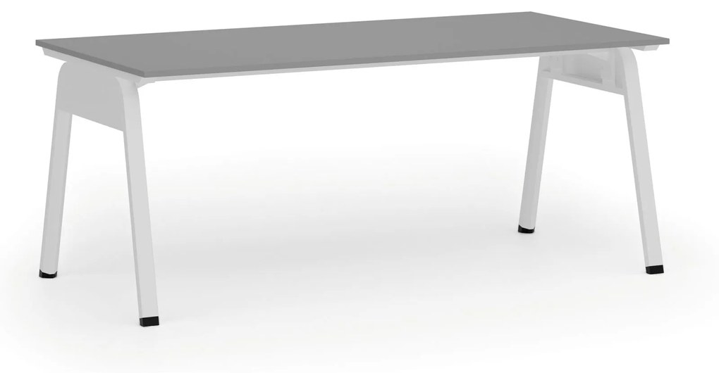 Kancelársky stôl PRIMO GAMMA, 1800 x 900 mm, biela podnož, grafit