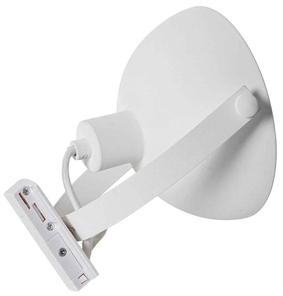 Priemyselný koľajnicový reflektor biely so strieborným interiérom - Magnax