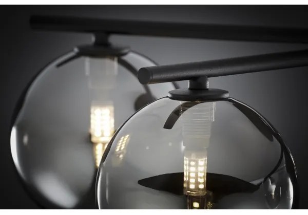 Jupiter 2048 - Prisadený luster PRATO 5xG9/14W/230V čierna/dýmovo sivá