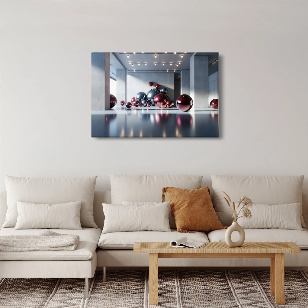 Obraz - 3D priestor s guľami II. (90x60 cm)
