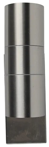 Vonkajšia nástenná lampa oceľ 2-svetlo IP44 so senzorom súmraku - Duo