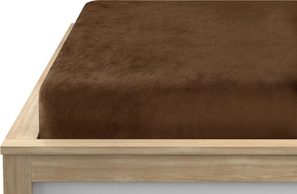 Obliečka mikroplyš SOFT 90x200 cm tmavohnedé