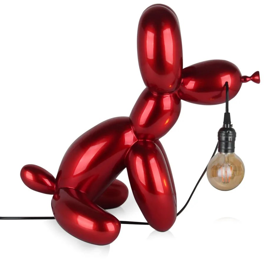 Dizajn dekor lampa BALLOON DOG red