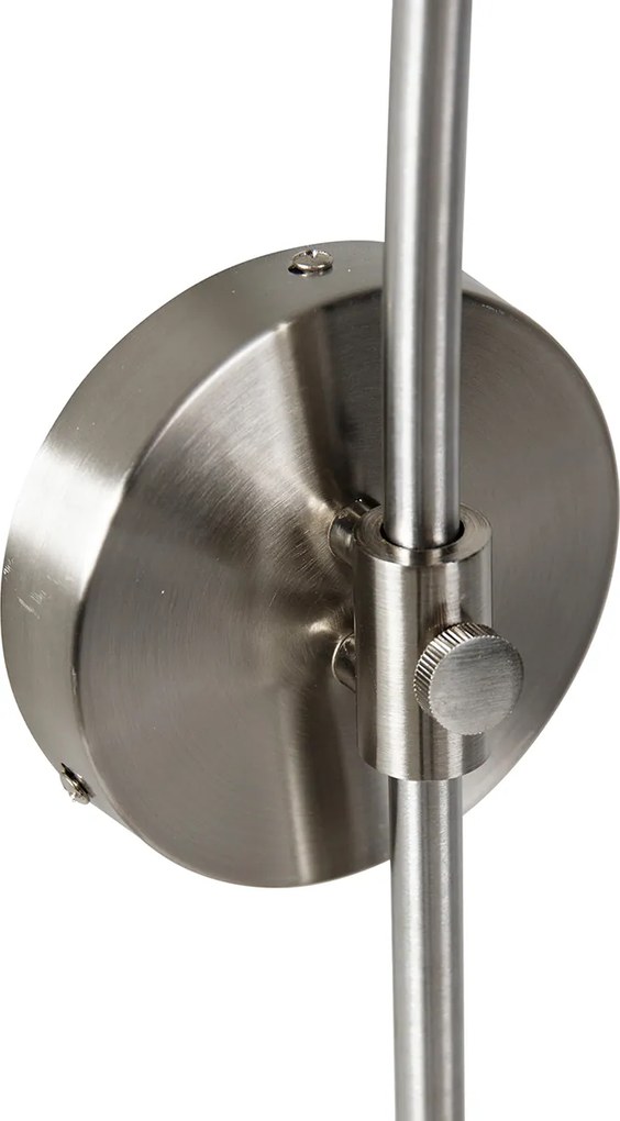 Inteligentná oblúková nástenná lampa oceľová s bielym tienidlom vrátane WiFi G125 - Bow