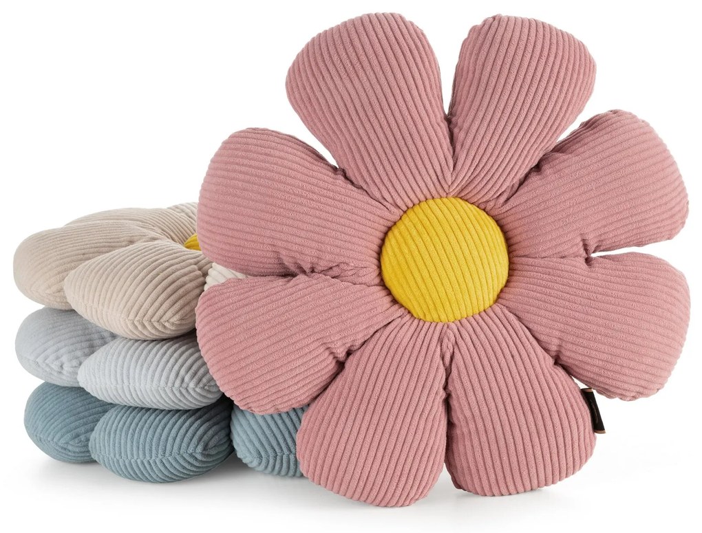 DETSKÝ DEKORAČNÝ VANKÚŠ FLOWER40 (FI) 37 CM STRIEBORNÁ