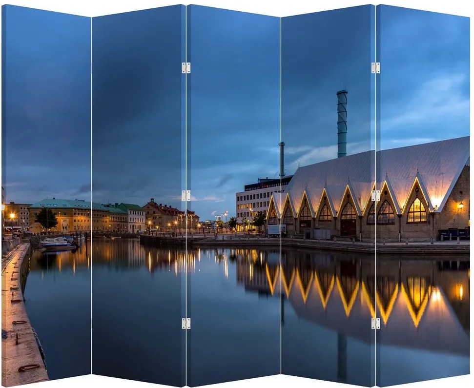 Paraván - Vodný kanál - Göteborg (210x170 cm)