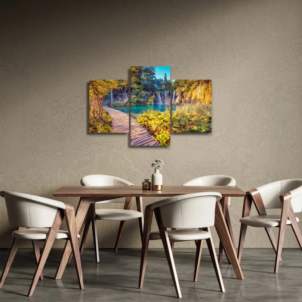 Obraz - Plitvické jazerá, Chorvátsko (90x60 cm)
