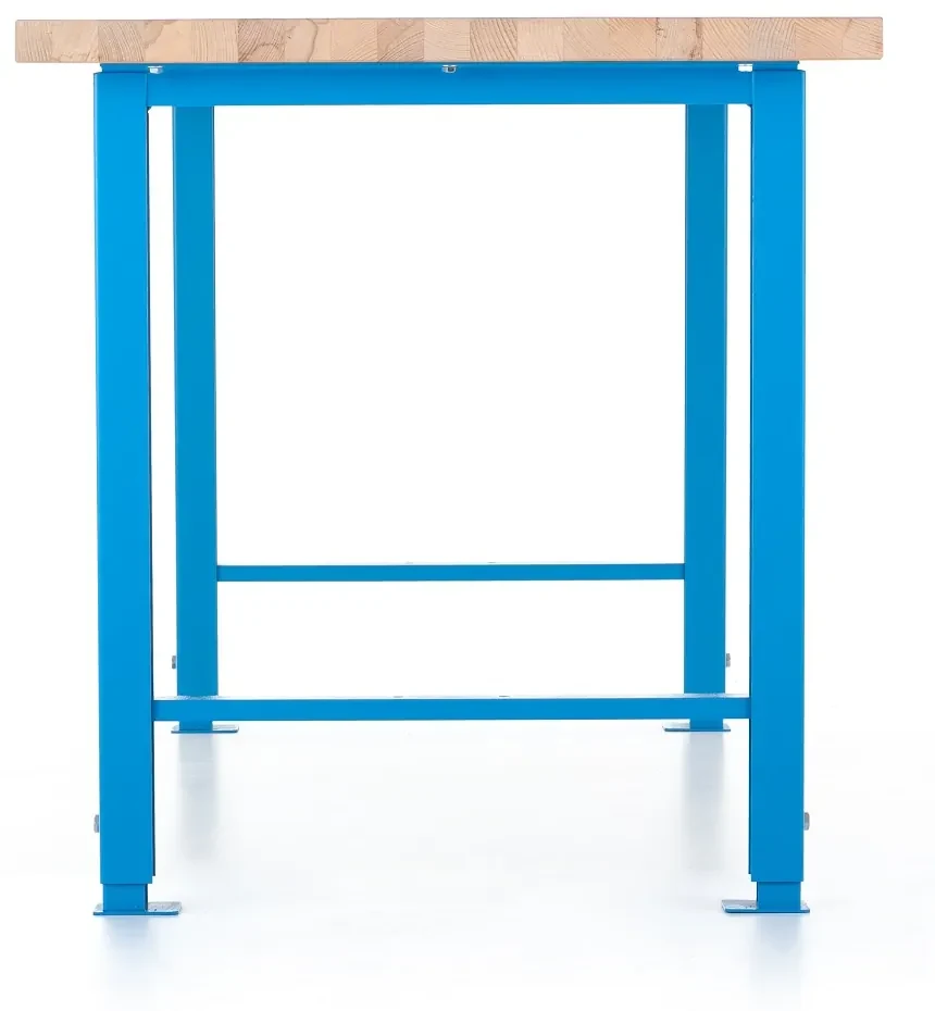 Výškovo nastaviteľný dielenský stôl Basic 170 x 80 cm, modrá