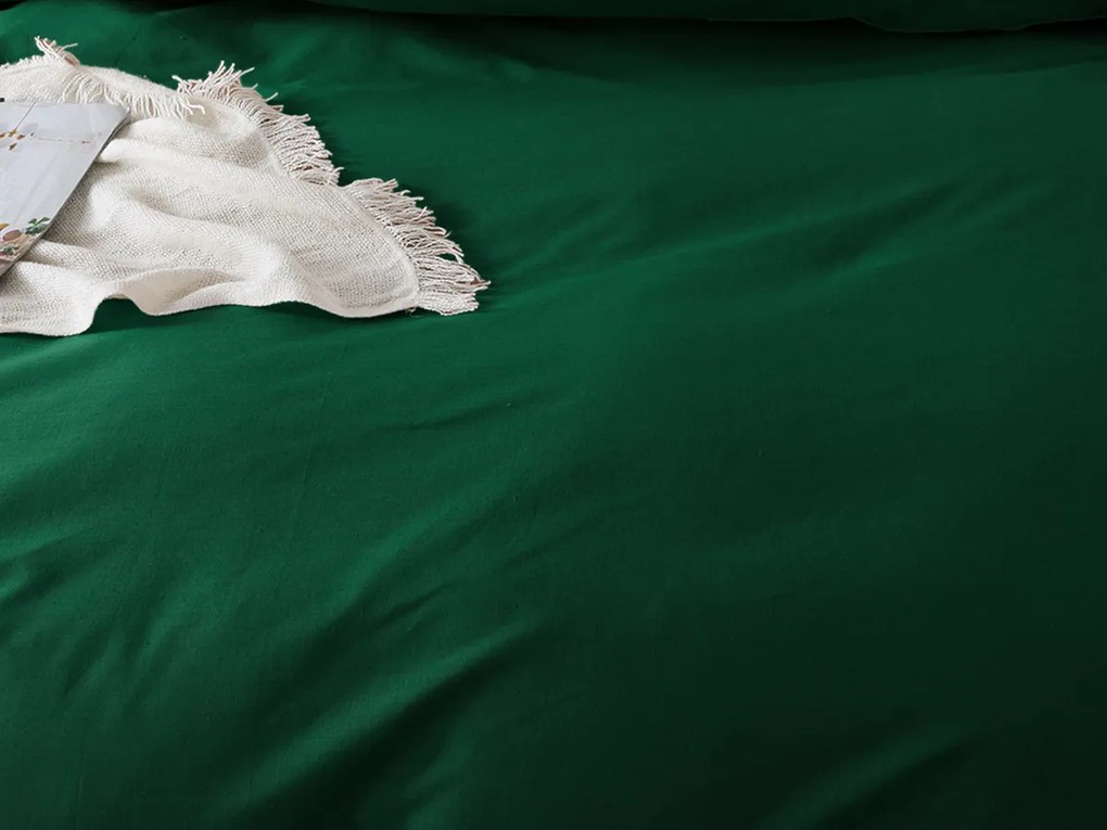 XPOSE® Bavlnené Renforcé  obliečky EVITA  na dve lôžka - tmavo zelené