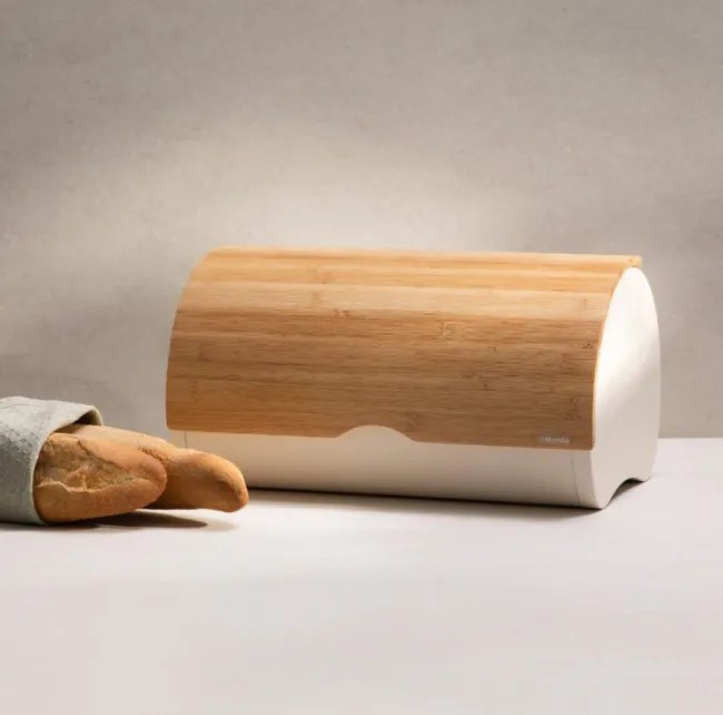 Chlebník RAKEL okrúhly, biely / hnedý 747687