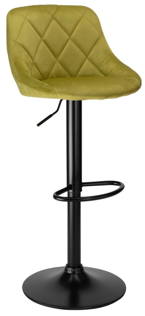 Barová stolička CYDRO BLACK s výškovým nastavením olivová